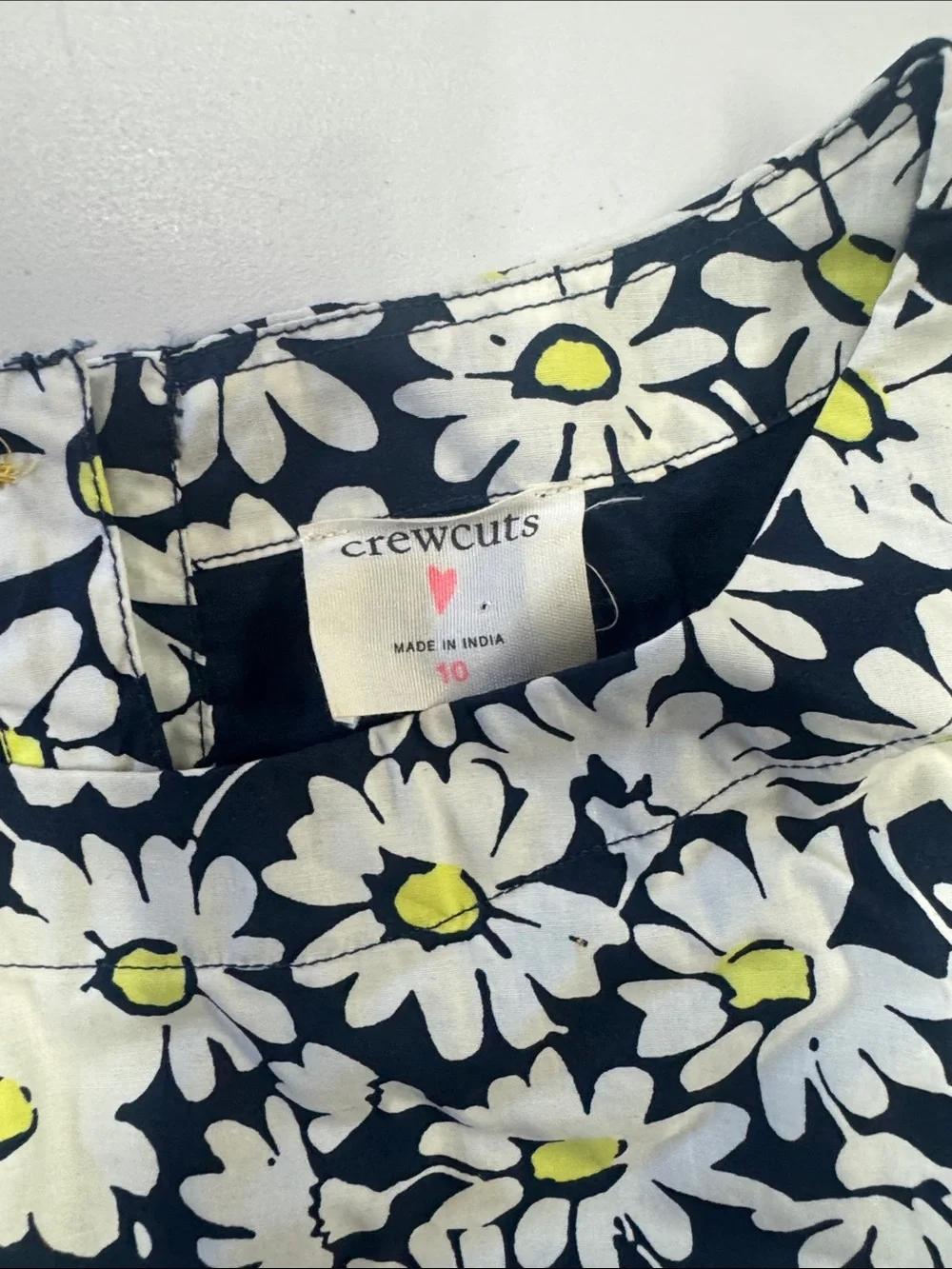 Crewcuts Navy and White Daisy Print Tie-Waist Dress